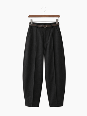 Balloon Pleated Pant - Black - The BNW Studio