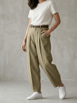 Balloon Pleated Pant - Lichen - The BNW Studio