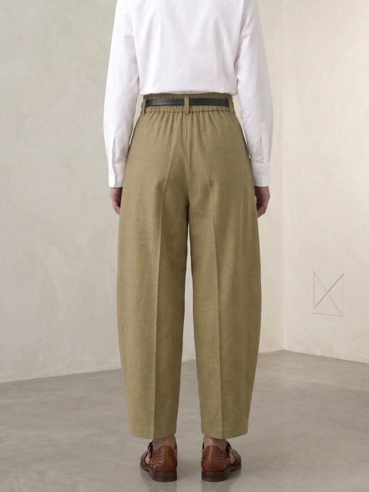 The Balloon Pleated Pant - Lichen