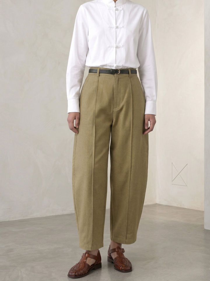 The Balloon Pleated Pant - Lichen